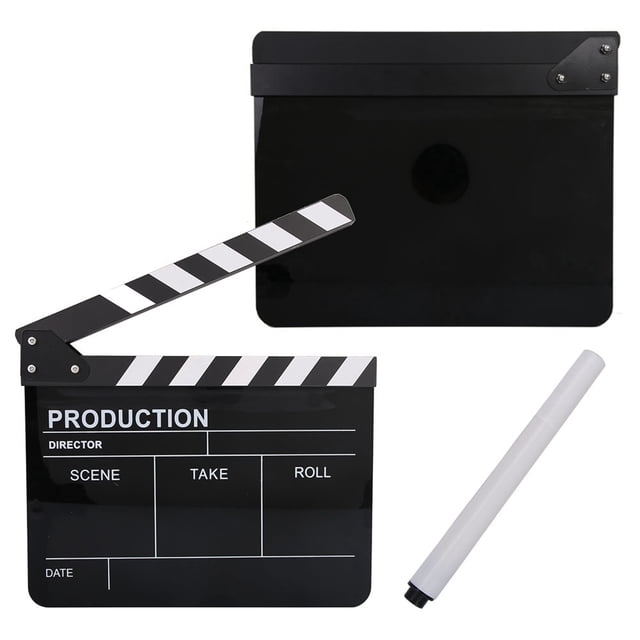 Director Clip Board Acrílico Escena Claqueta TV Película Acción Tablero Película Prop Para Fanáticos Del Cine Video Casero 11.8 X 9.8 X 0.7 Pulgadas