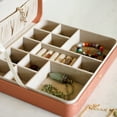 thumbnail image 2 of Hives and Honey Opal Large Women Jewelry Organizer Travel Case with Mirror in Metallic Coral, 2 of 8