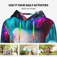 thumbnail image 4 of Sikiie Modern Abstract Colorful Skull A Women's Casual Hoodies Long Sleeve Lightweight Pullover Tops Loose Sweatshirt-Medium, 4 of 7