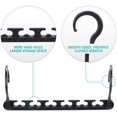 thumbnail image 3 of Sturdy Plastic Space Saving Hangers 12 Pack, Cascading Hangers Organizer Closet Space Saver 80% and Wrinkle Free Clothes, Multi Collapsible Hanger for Heavy Clothes, Shirts, Pants (Black), 3 of 4