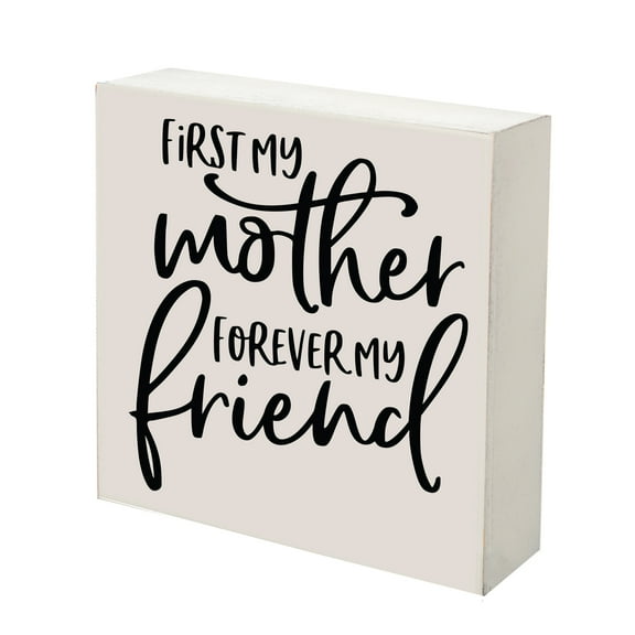 LifeSong Milestones 6x6 Modern Inspirational Shadow Box for Home Decorations for Mothers - First My Mother (White)