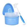 thumbnail image 1 of Denture And Retainer Cleanning Set Denture Cleaning Case And Denture Brush (blue), 1 of 1