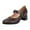 Brown, variant on Womens Chunky Block High Heel Dress Shoes for Ladies Business Office Work Formal Leather Pointed Toe Dressy Pumps