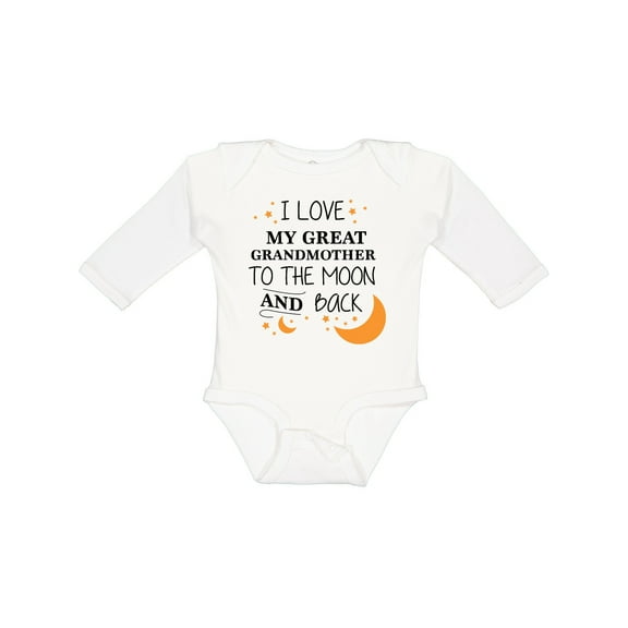 Inktastic I Love My Great Grandmother to the Moon and Back Boys or Girls Long Sleeve Baby Bodysuit