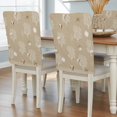 thumbnail image 2 of Summer Ocean Beige Shell Chair Covers Set of 4 Nautical Watercolor Sea Starfish Coral Stripe Chair Back Covers Stretch Removable Washable Slipcovers Protector for Dining Room Kitchen Party Decor, 2 of 9