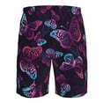 thumbnail image 6 of Kll Purple Butterfly Men'S Casual Summer Beach Shorts Hawaiian Shorts With Pockets-Xx-Large, 6 of 9