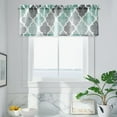 thumbnail image 2 of Lattice Moroccan Tile Print Valances for Windows Geometric Quatrefoil Kitchen Curtains Valances Semi Sheer Rod Pocket Valance Window Treatment, 54 x 18 Inch, Spa/Gray, 1 Panel, 2 of 6