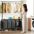 thumbnail image 2 of Laundry Hamper, Laundry Sorter 5 Section, Rolling Laundry Basket, Laundry Sorter with Hanging Bar, Hampers for Laundry, Laundry Basket Organizer for Laundry Room, Rustic Brown LS57BR, 2 of 18