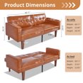 thumbnail image 4 of Futon Sofa Bed Memory Foam Couch Sleeper Daybed Foldable Convertible Loveseat, Brown, 4 of 7