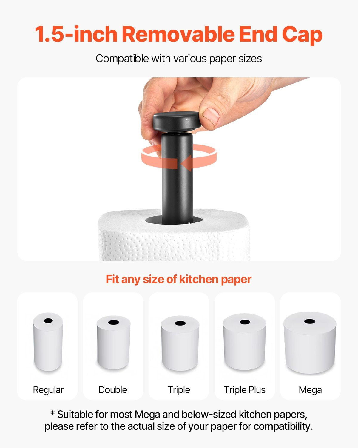 Stainless Steel Paper Towel Holder for Kitchen - Countertop Mount, Durable & Rust-Free