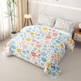 thumbnail image 3 of Homewish Pastel Ditsy Floral Quilt King For Girls,Pink Blue Yellow Cute King Coverlet Set,3 Pieces, 3 of 7