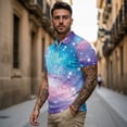 thumbnail image 3 of Aplkyhs Pink Galaxy Matching Couple Tennis Shirts Quarter Zip Matching Golf Shirts for Couple Mens Shirts Casual for Golf,Tennis,Hiking,Running,Gym Moisture Wicking, 3 of 6