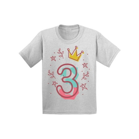 

Awkward Styles 3rd Birthday T-Shirt I m Three Cute Crown Pink Toddler Shirt