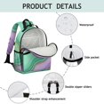 thumbnail image 4 of Green and Purple Marble Pattern Cute School Backpack Bag for School with Padded Back and Adjustable Shoulder Straps 15.25"x11.5"x5.25", 4 of 5