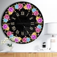 thumbnail image 2 of Designart 'Shabby Chic vintage Rose ' Farmhouse wall clock, 2 of 3