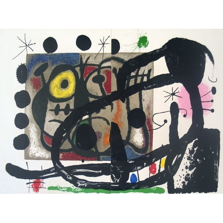 Miro Signed Lithograph - Joan Miro-Page from Derriere le Miroir, no. 151-152-1965 Lithograph