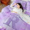 thumbnail image 4 of Manfei Initial Butterfly R 7-Piece Bedding Comforter Set for Female Men Women,Bling Glitter Splash King Bedding Sets,Dreamy Princess Ultra Soft Bed Sheets,Microfiber Bedroom Decor,Reversible, 4 of 8