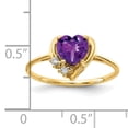 thumbnail image 2 of Primal Gold 14 Karat Yellow Gold 6mm Heart Amethyst and Diamond Ring, 2 of 4