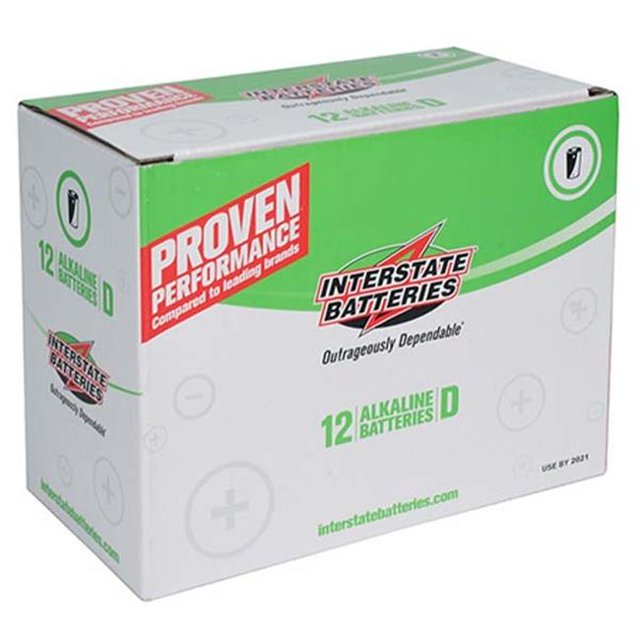 Interstate Batteries DRY0193 Alkaline Battery D - 12 Count