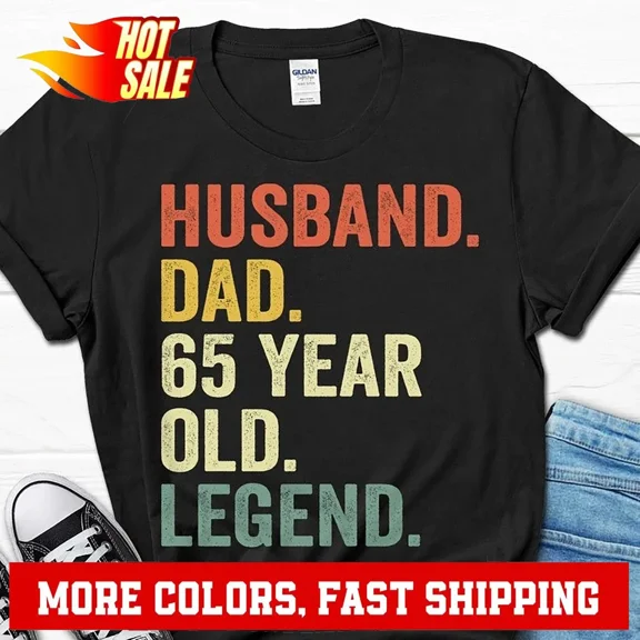 65th Birthday Gift for Men, Husband Dad 65 Year Old Legend Shirt, 65th Birt