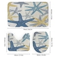 thumbnail image 3 of 4 Pcs Shower Curtain Sets Bathroom Shower Curtain Set with Rugs Blue, Yellow And Gray Starfish Waterproof Fabric Bath Curtain Summer Nautical Ocean Beach Themed for Bathroom Decor, 3 of 8
