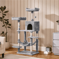 thumbnail image 3 of YaheeTech 58-in Cat Tree & Condo Scratching Post Tower, Gray, 3 of 8