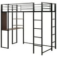 thumbnail image 1 of Costway Simple Size Metal Loft Bunk Bed Space-Spaper Loft Bed w/ Bibliothèque, 1 of 10