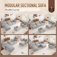 thumbnail image 2 of Muumblus 4 Pieces Living Room Furniture Sets, Modular L-Shaped Sofa and Chaise Lounge Chair with 2 Movable Ottoman, Gray Chenille, 2 of 9