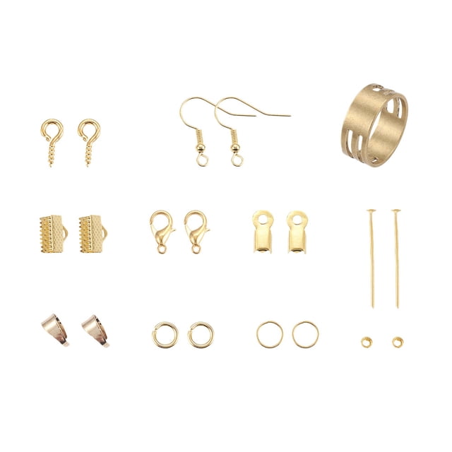 EeaseCA Handmade Charm Ear Clip Ear Stud Kit Creative Ear Pendant for DIY Material Earrings Making (Golden, Single Box)