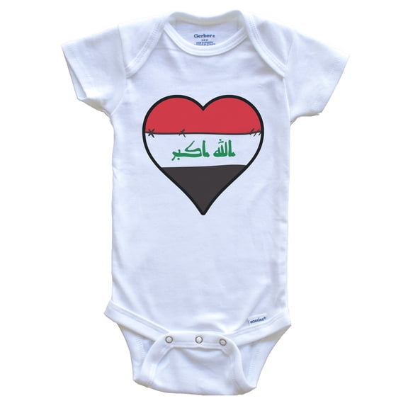 Iraq Heart Iraqi Flag Baby Bodysuit