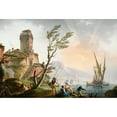 thumbnail image 3 of Charles-François Grenier De Lacroix 14x11 Black Modern Framed Museum Art Print Titled - Mediterranean Landscape, 3 of 5