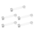 thumbnail image 4 of 5 uds cerraduras de correa de seguridad para niños doble botón a prueba de bebés cerradura de gabinete protección contra pellizcos cierres adhesivos multiusos gris, 4 of 5