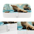 thumbnail image 4 of Sea Lion Earring and Bracelet Holder Organizer Box with Removable Compartment and Portable PU Leather, 4 of 6
