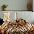 thumbnail image 3 of Ethnic Soft Flannel Fleece Throw Blanket, Object Silhouette Form Generated Tie Dye Effect Technique Image, Cozy Plush for Indoor and Outdoor Use, 60" x 80", Brown Orange, by Ambesonne, 3 of 5