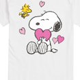 thumbnail image 3 of Peanuts - Snoopy and Woodstock Hearts Short Sleeve Graphic T-Shirt, 3 of 6
