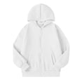 thumbnail image 5 of Child Padded Jacket Dqueduo Children's Winter Solid Color Full Zip Hooded Fleece Lined Sweatshirt Coat Jacket White 5-6 Years, 5 of 10
