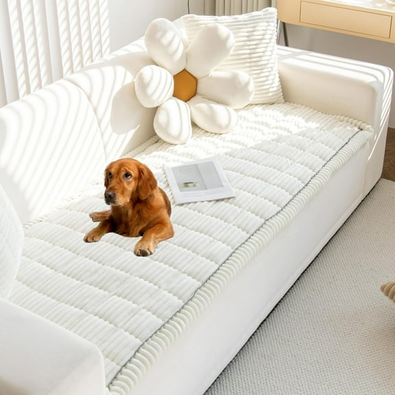 Pet Couch Cover, Couch Covers for Dogs, Washable Dog Sofa Covers Couch Protector, Fuzzy Non Slip Couch Slipcover Pet Friendly