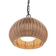 thumbnail image 5 of Globe Electric Salvador 1-Light Plastic Rattan Shade Outdoor Plug-in Pendant Light, 5 of 7