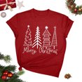 thumbnail image 2 of Puntoco Blusa informal de cuello redondo con estampado navideño para mujer, 2 of 4