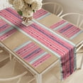 thumbnail image 2 of Ambesonne Coral Table Runner & Placemats, Doodle Lines, Placemat 4 pcs + Runner 16"x90", Coral Indigo Coconut, 2 of 2