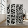 thumbnail image 4 of Roundhill Furniture 4-Panel Wood Room Divider, Folding Portable Partition Screen, Black and Silver, 4 of 7