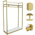 thumbnail image 4 of SHZICMY  Gold Closet Garment Rack Organizer Clothes Hanger Rail Double Deck Shelves, 4 of 15