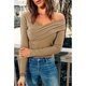 thumbnail image 2 of V Neck Long Sleeve Top Soft Skin Friendly Comfortable Breathable Women's Top for Home Shopping Office Outdoor, 2 of 5