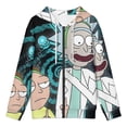 thumbnail image 3 of Rick And Morty Jacket Casual Oversized Hoodie Stylish Zipper Hooded Sweatshirt Warm Loose Outerwear L, 3 of 8