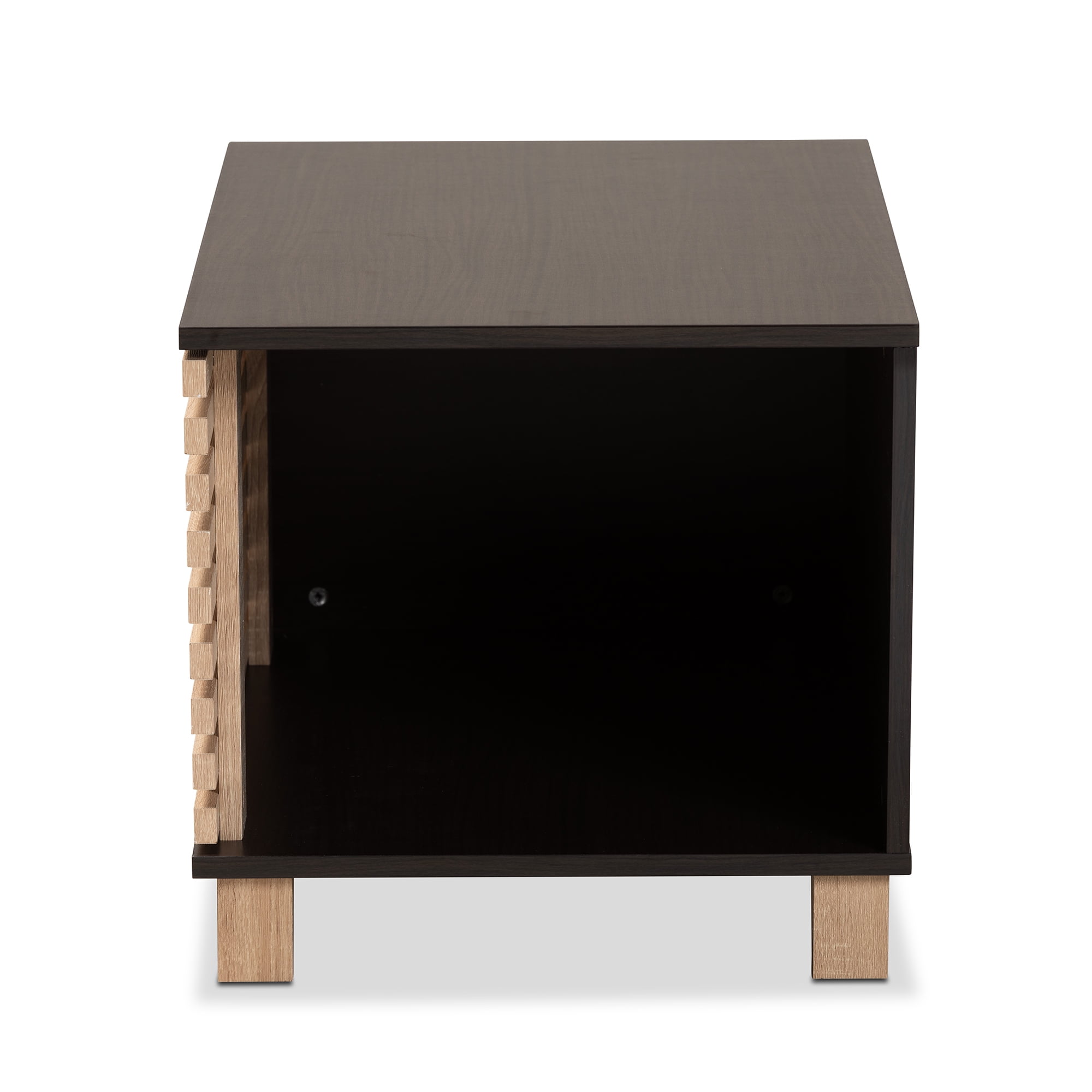 Baxton Studio Eckhart Modern and Contemporary Two-Tone Dark Brown and Oak Finished Wood Cat Litter Box Cover House