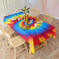 thumbnail image 3 of Colorful Tie Dye Mandala Pattern Rectangle Tablecloth 60"x120",Waterproof Polyester Rectangle Table Cloth, Wipeable Spillproof Polyester Tablecloth for Dining, Camping, Indoor and Outdoor, 3 of 6