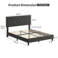 thumbnail image 3 of Danolapsi Queen Bed Frame Upholstered Platform with Headboard and Strong Wooden Slats,Linen Fabric Upholstered Bed Frame with Adjustable Headboard,Anti-Slip and Noise-Free,No Box Spring Needed, 3 of 9