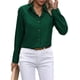 thumbnail image 2 of Camisas con Botones para Mujer, Blusas de Larga, Blusas Casuales Lisas para Oficina y Trabajo Verde Oscuro S, 2 of 7