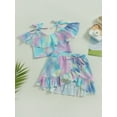 thumbnail image 3 of Bagilaanoe Toddler Baby Girls Swimsuits 2 Piece Bikinis Set Tie-dye Print Sleeveless Camisole Tops + Ruffled Beach Skirt 6M 12M 18M 24M 3T 4T Kids Swimwear Bathing Suit Beachwear, 3 of 8