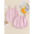 thumbnail image 6 of Musuos Baby Girls Summer Shorts Sets 6M 12M 18M 24M 3Y Casual Checkerboard Print Camisole Drawstring Shorts Sets, 6 of 10